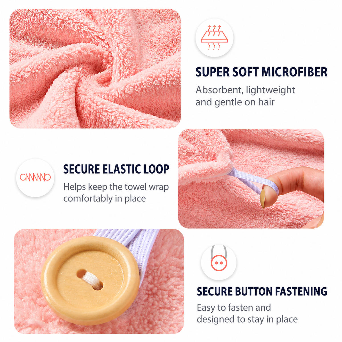 Microfiber Hair Towel Wrap