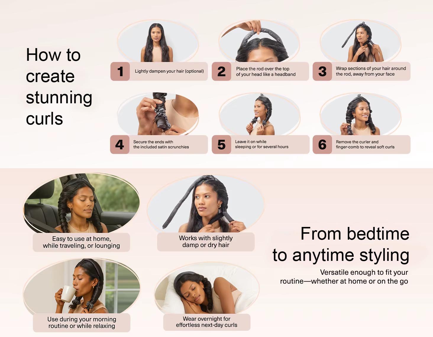 Satin Heatless Curler Set