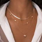 Rose Gold Layered Heart Necklace Set